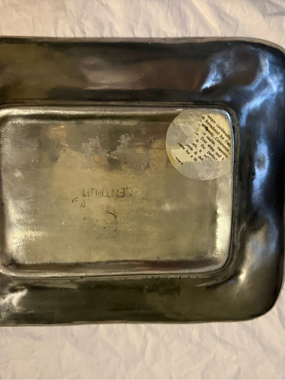 Vintage-Style Silver Decorative Tray with Grape Motif